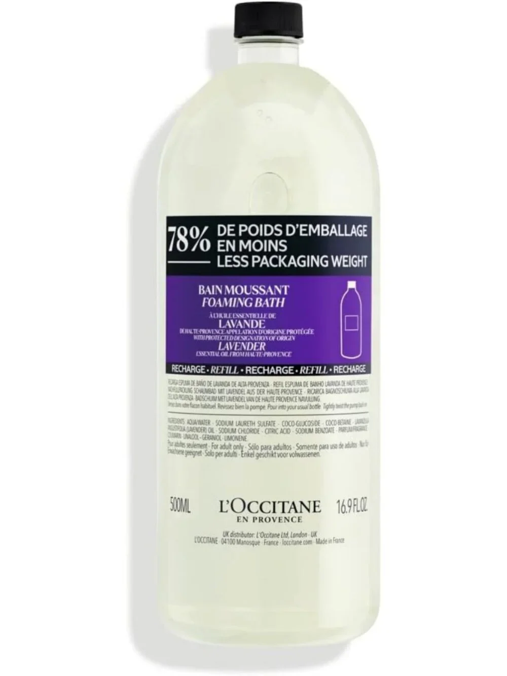 Relaxing Lavender Bubble Bath Refill - Foaming, Essential Oil Infused, 16.9 fl